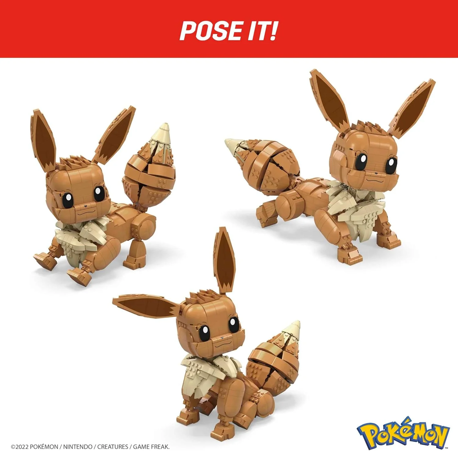 MEGA Pokemon: Jumbo Eevee - 824 Piece Building Set - Articulated and Poseable - Image 14