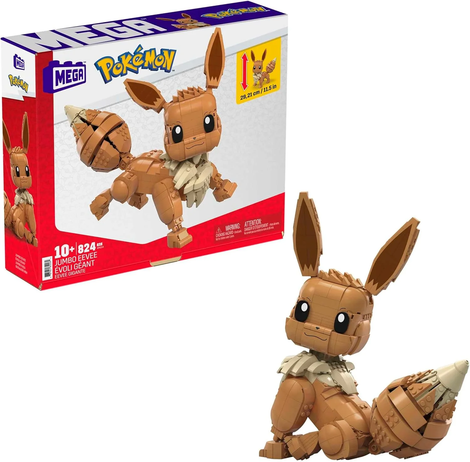 MEGA Pokemon: Jumbo Eevee - 824 Piece Building Set - Articulated and Poseable - Image 17