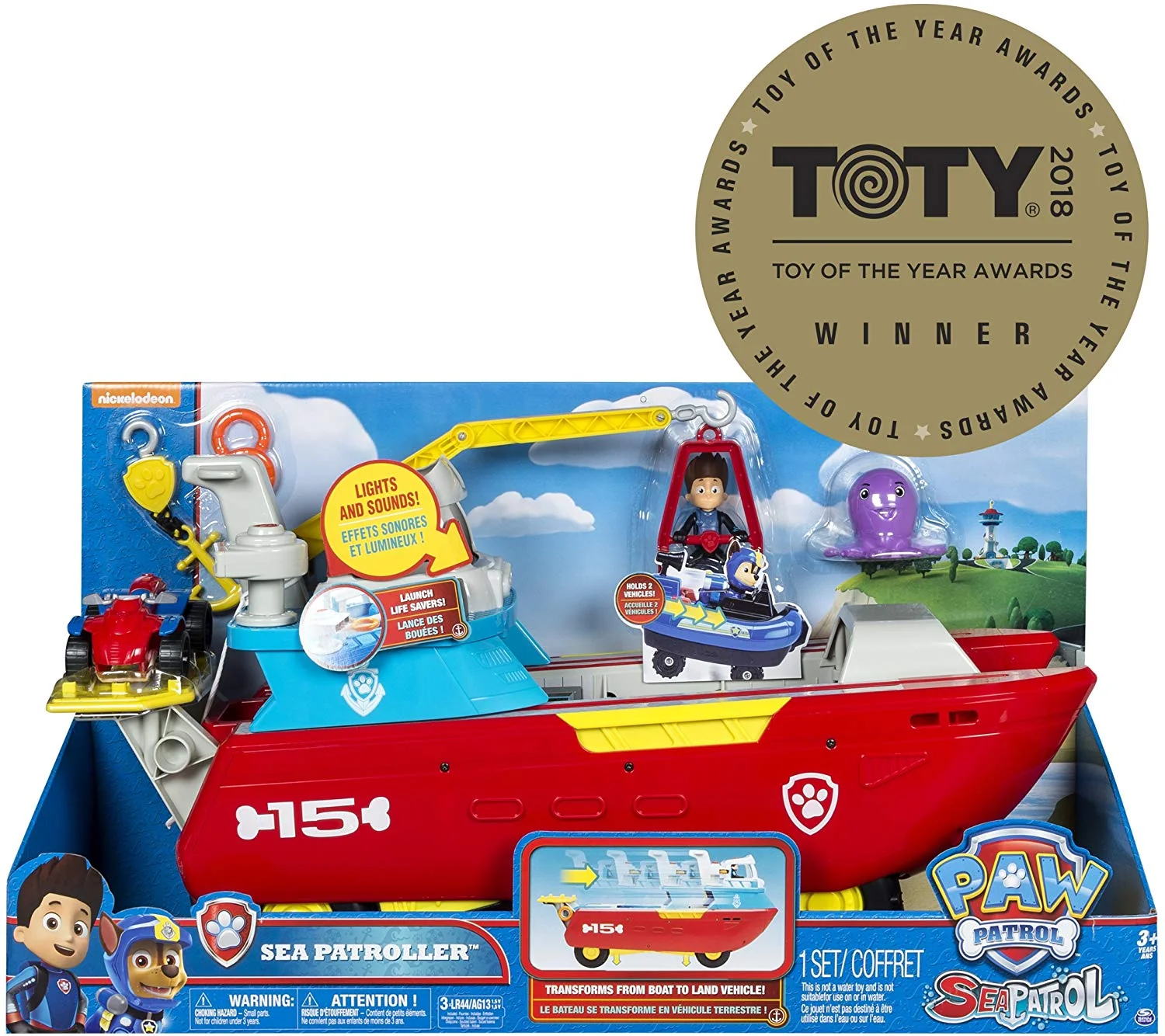 PAW Patrol Sea Patrol: Sea Patroller Transforming Vehicle w/ Lights & Sounds - Image 4